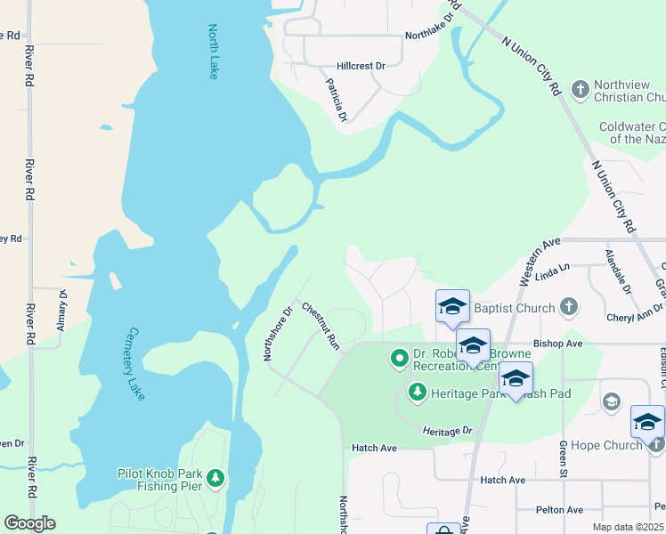 map of restaurants, bars, coffee shops, grocery stores, and more near 111 Arrowhead Drive in Coldwater