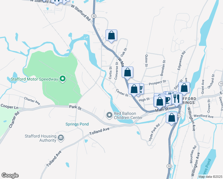 map of restaurants, bars, coffee shops, grocery stores, and more near 5 Corcoran Avenue in Stafford