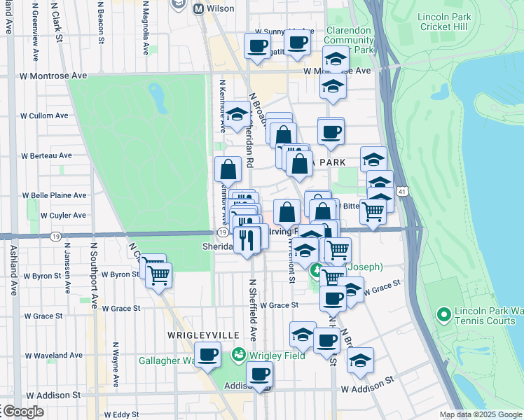 map of restaurants, bars, coffee shops, grocery stores, and more near in Chicago