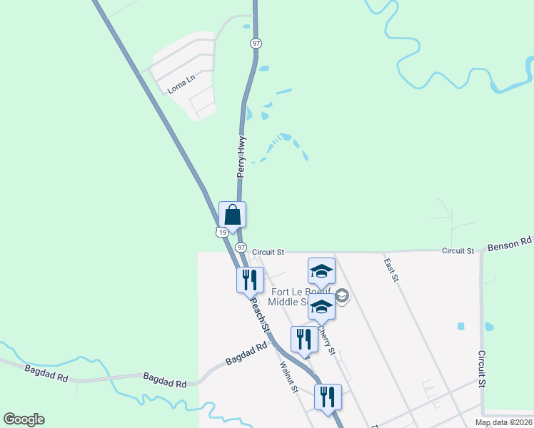map of restaurants, bars, coffee shops, grocery stores, and more near 34 Circuit Street in Waterford