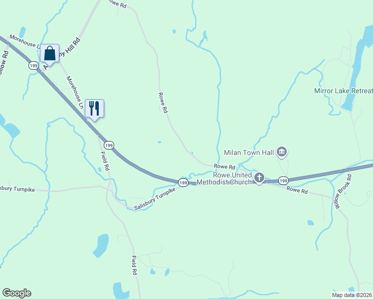 map of restaurants, bars, coffee shops, grocery stores, and more near 148 Rowe Road in Milan