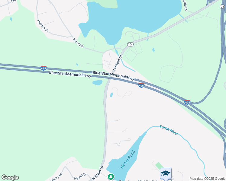 map of restaurants, bars, coffee shops, grocery stores, and more near 141 Chestnut Farm Way in Raynham