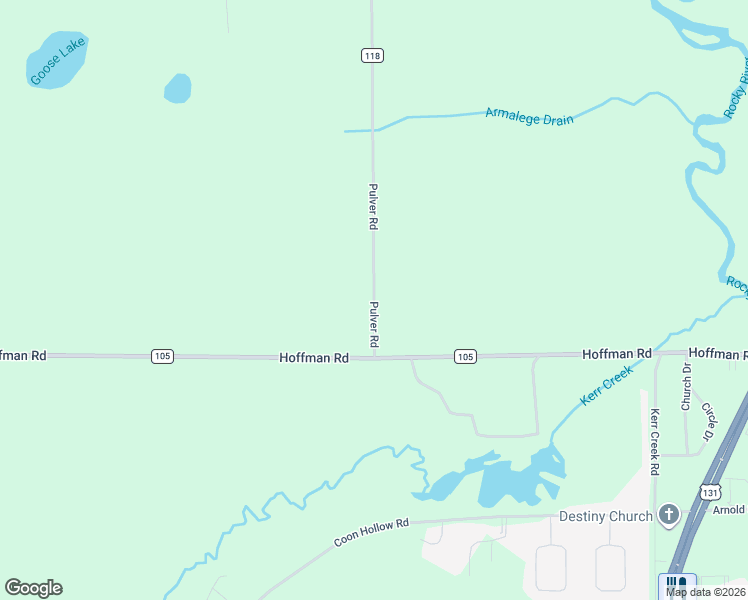 map of restaurants, bars, coffee shops, grocery stores, and more near 57882 Pulver Road in Three Rivers