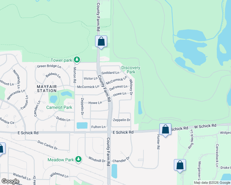 map of restaurants, bars, coffee shops, grocery stores, and more near 1774 Howe Lane in Hanover Park