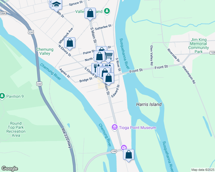 map of restaurants, bars, coffee shops, grocery stores, and more near 423 South Main Street in Athens