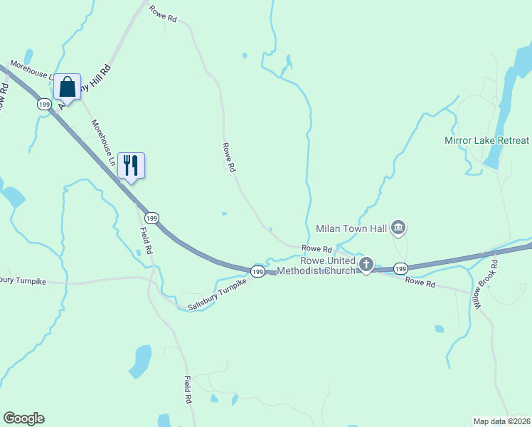 map of restaurants, bars, coffee shops, grocery stores, and more near 148 Rowe Road in Milan