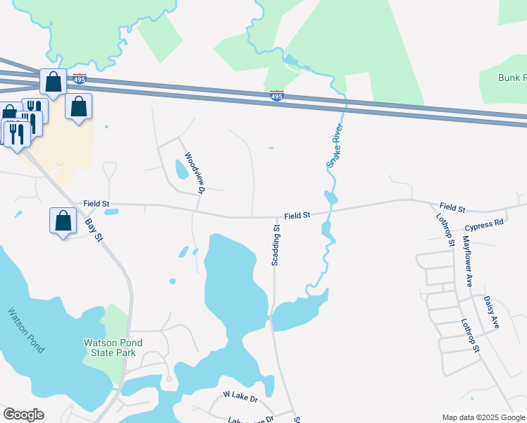 map of restaurants, bars, coffee shops, grocery stores, and more near 76 Field Street in Taunton