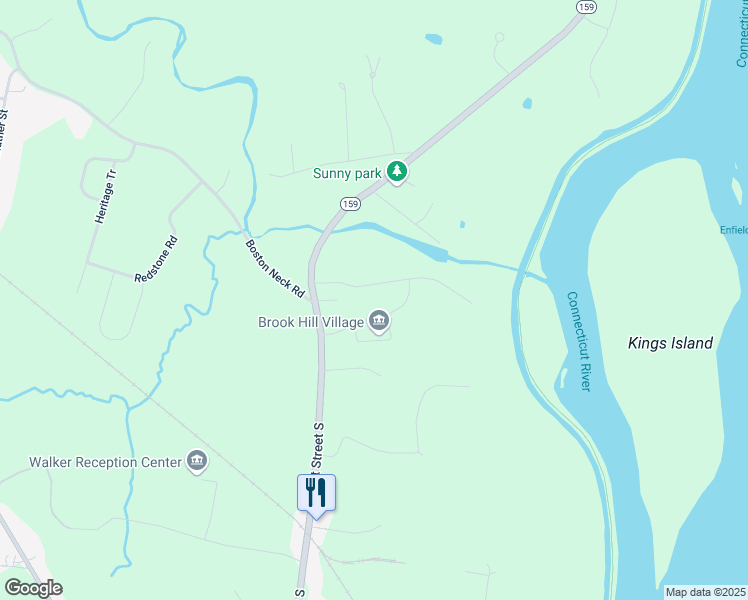 map of restaurants, bars, coffee shops, grocery stores, and more near 848 East Street South in Suffield