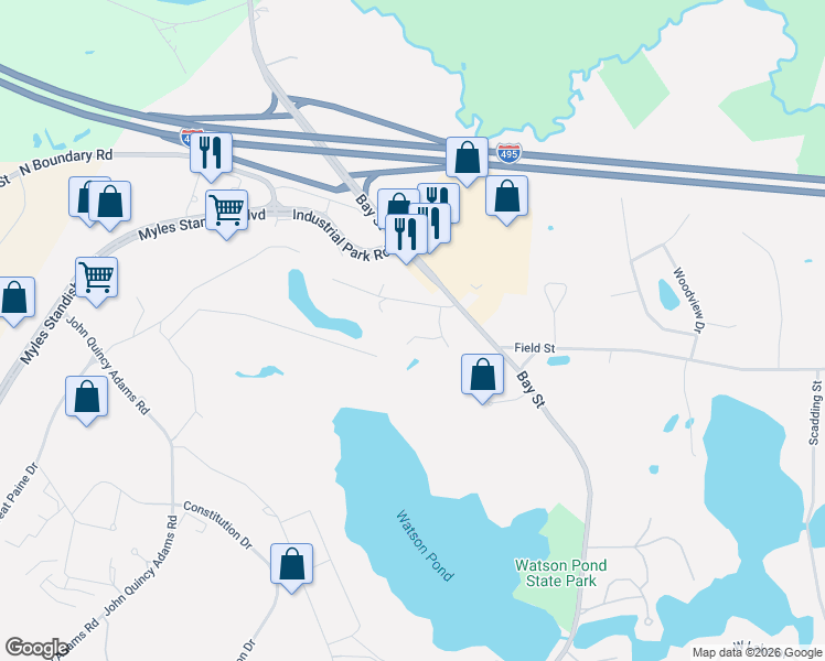 map of restaurants, bars, coffee shops, grocery stores, and more near 69 Erin Drive in Taunton