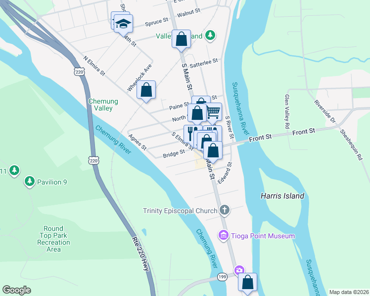 map of restaurants, bars, coffee shops, grocery stores, and more near 200-298 South St in Athens
