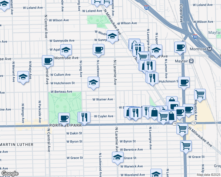 map of restaurants, bars, coffee shops, grocery stores, and more near in Chicago
