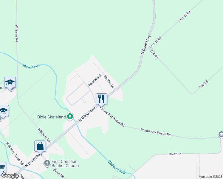 map of restaurants, bars, coffee shops, grocery stores, and more near 5466 North Dixie Highway in Monroe County