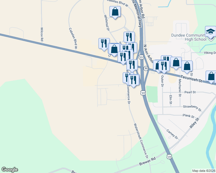map of restaurants, bars, coffee shops, grocery stores, and more near 127 Helle Boulevard in Dundee