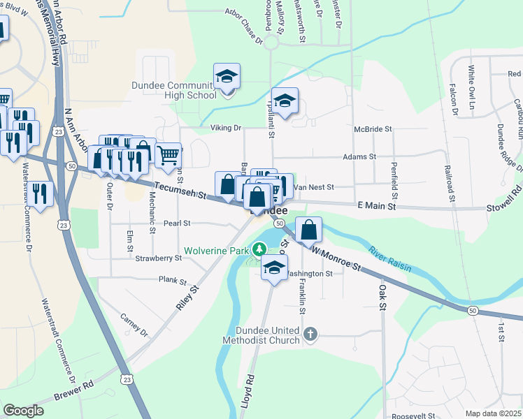map of restaurants, bars, coffee shops, grocery stores, and more near in Dundee