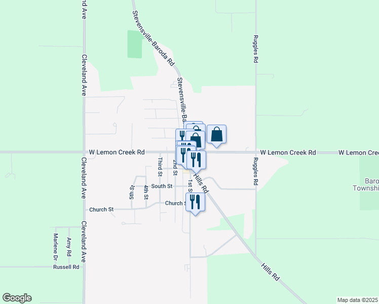 map of restaurants, bars, coffee shops, grocery stores, and more near in Baroda