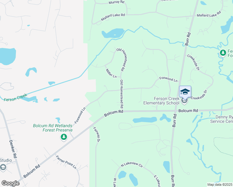 map of restaurants, bars, coffee shops, grocery stores, and more near 38W647 Foxwood Lane in St. Charles
