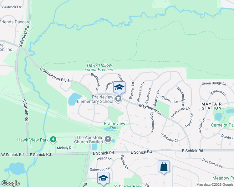 map of restaurants, bars, coffee shops, grocery stores, and more near 1353 Marlboro Court in Bartlett