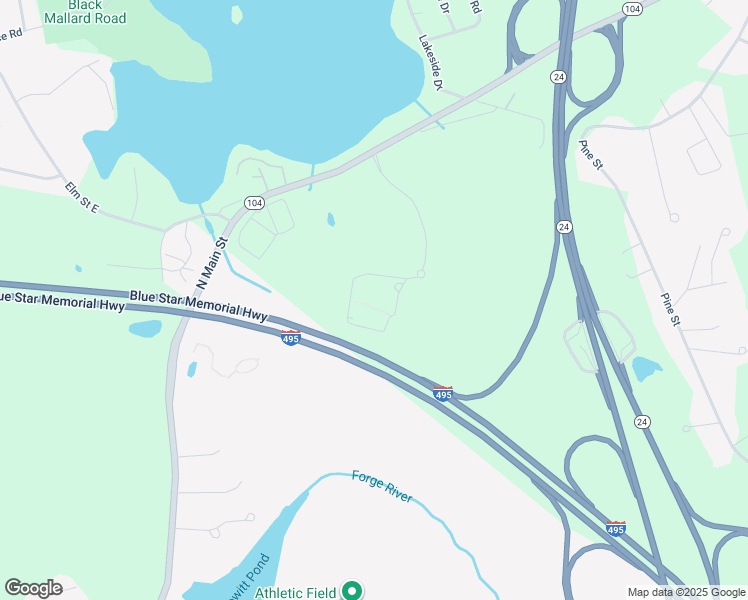 map of restaurants, bars, coffee shops, grocery stores, and more near 5 Lakeshore Center in Bridgewater