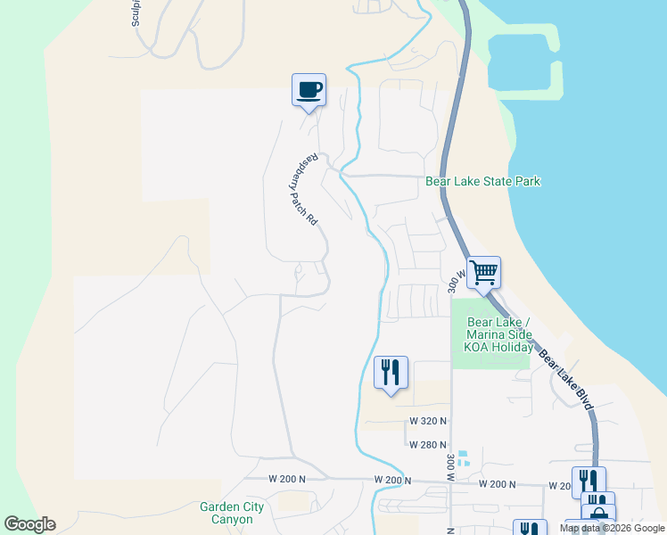 map of restaurants, bars, coffee shops, grocery stores, and more near 579 Raspberry Patch Road in Garden City