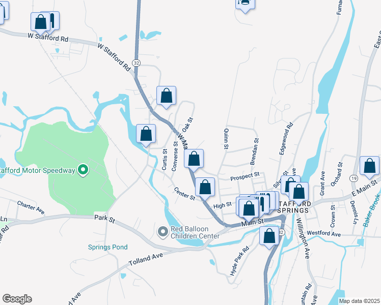 map of restaurants, bars, coffee shops, grocery stores, and more near 10 Prospect Heights in Stafford