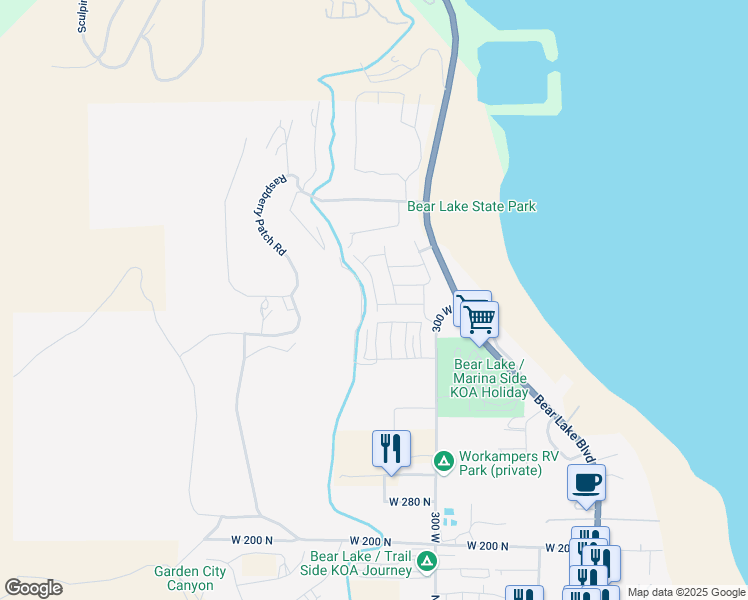map of restaurants, bars, coffee shops, grocery stores, and more near 625 North Lochwood View in Garden City