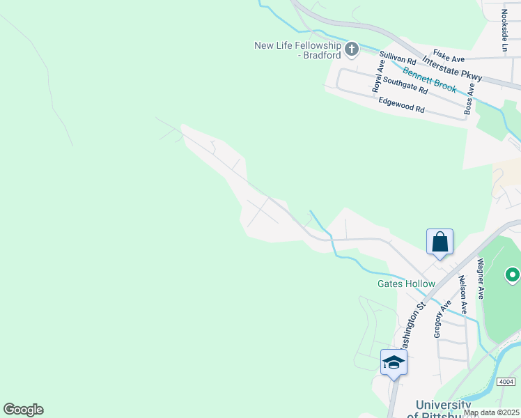 map of restaurants, bars, coffee shops, grocery stores, and more near 19 Foster Drive in Bradford