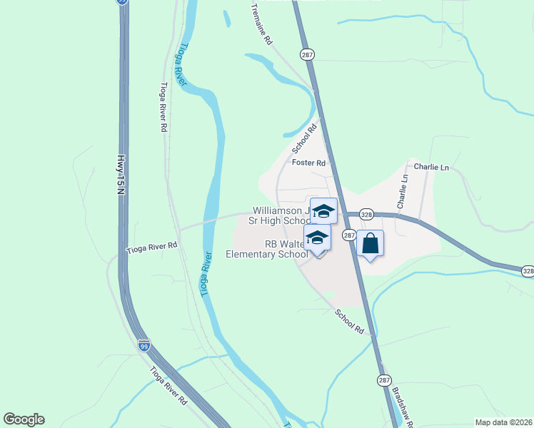 map of restaurants, bars, coffee shops, grocery stores, and more near 33 Jct Cross Rd in Tioga