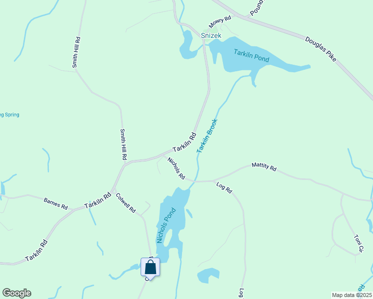 map of restaurants, bars, coffee shops, grocery stores, and more near 1375 Tarkiln Road in Burrillville
