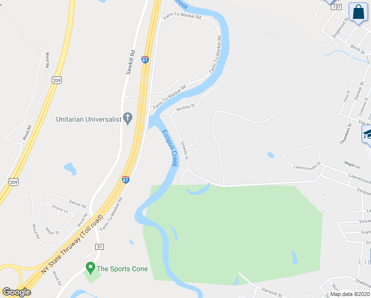 map of restaurants, bars, coffee shops, grocery stores, and more near 960 Orlando Street in Kingston