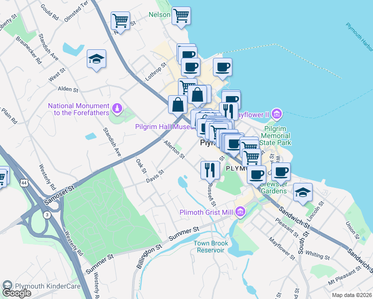 map of restaurants, bars, coffee shops, grocery stores, and more near 8 Clyfton Street in Plymouth