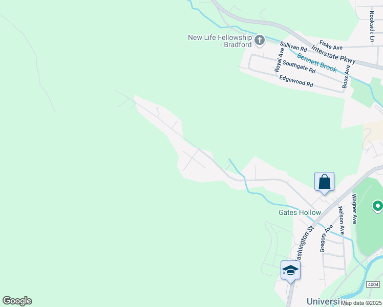 map of restaurants, bars, coffee shops, grocery stores, and more near 19-31 Foster Drive in Bradford