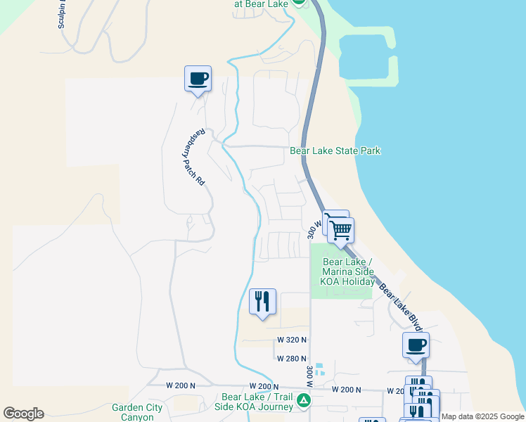 map of restaurants, bars, coffee shops, grocery stores, and more near 641 North Lochwood Drive in Garden City