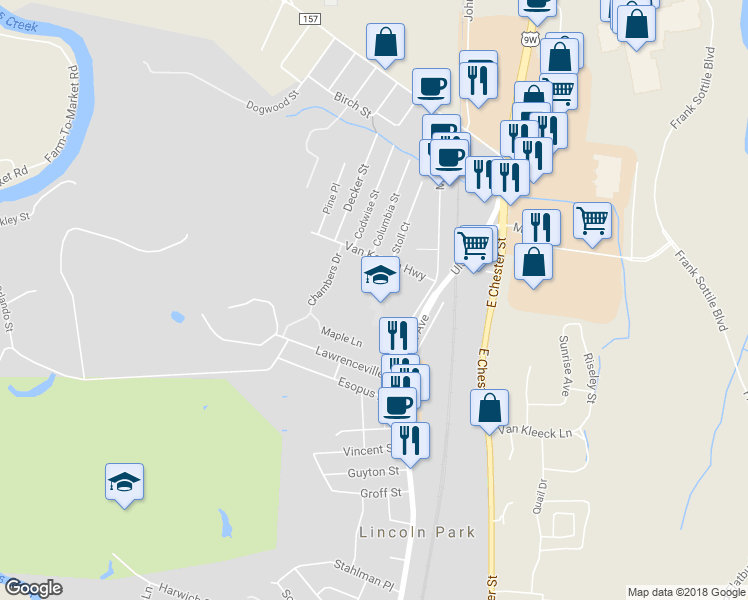 map of restaurants, bars, coffee shops, grocery stores, and more near 945 Morton Boulevard in Kingston