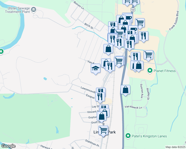 map of restaurants, bars, coffee shops, grocery stores, and more near 945 Morton Boulevard in Kingston