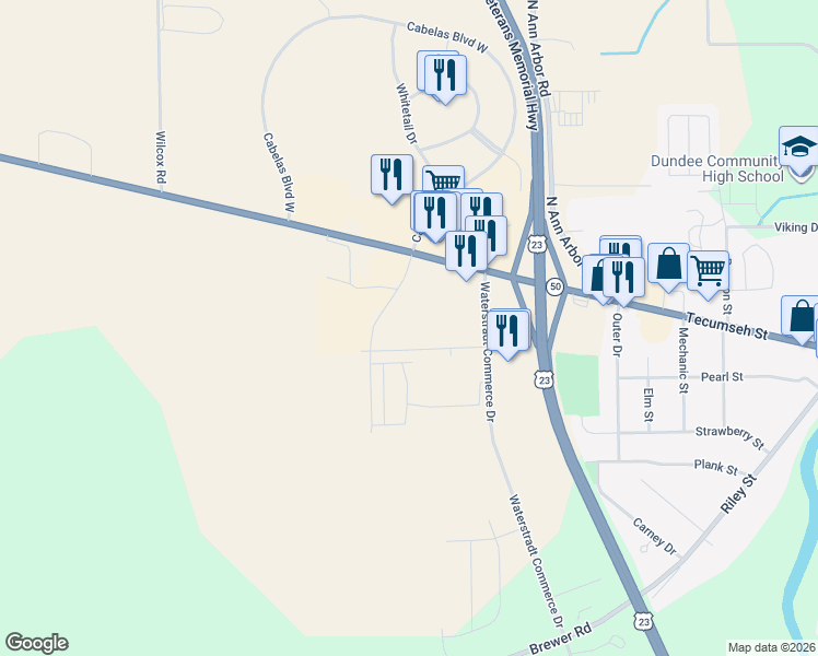 map of restaurants, bars, coffee shops, grocery stores, and more near 127 Helle Boulevard in Dundee