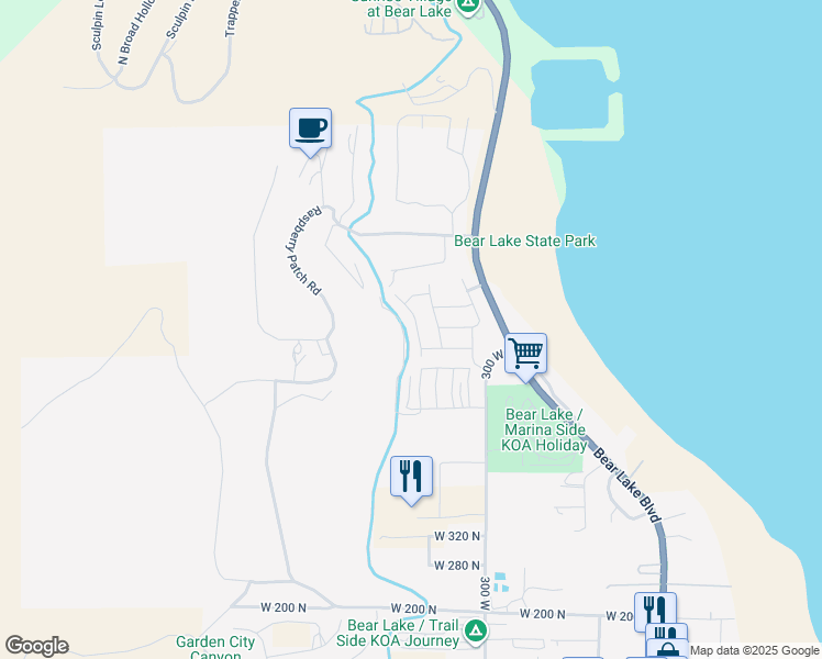 map of restaurants, bars, coffee shops, grocery stores, and more near 649 North Lochwood Drive in Garden City