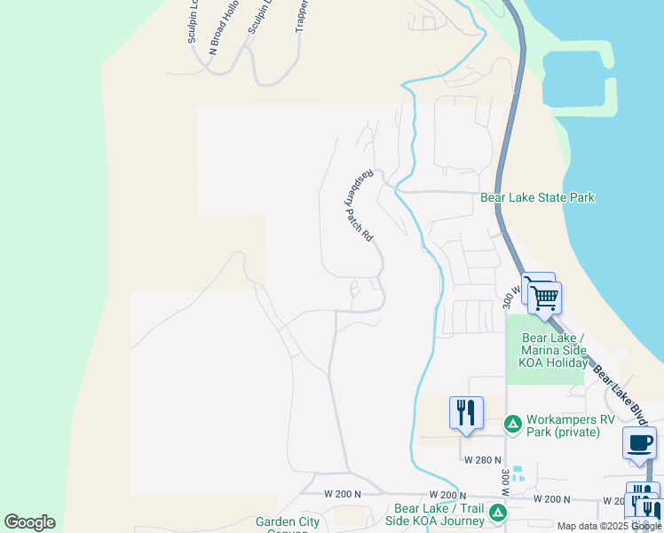 map of restaurants, bars, coffee shops, grocery stores, and more near 660 Cambry Drive in Garden City