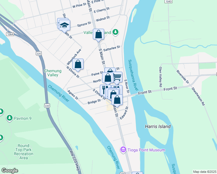 map of restaurants, bars, coffee shops, grocery stores, and more near 108 Central Avenue in Athens
