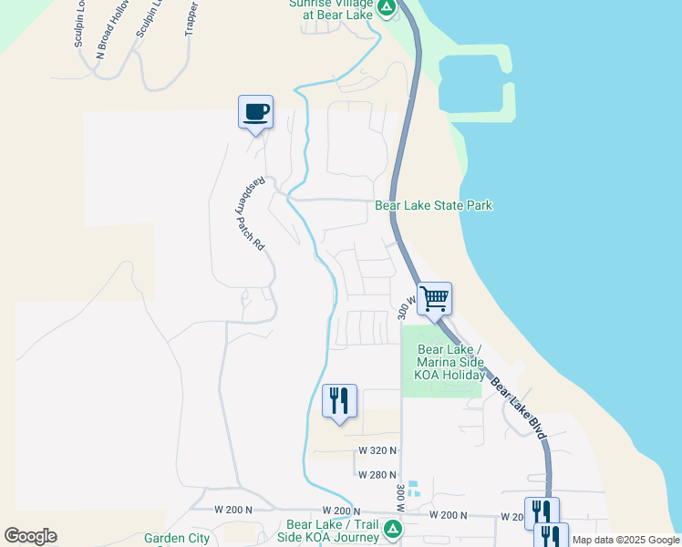 map of restaurants, bars, coffee shops, grocery stores, and more near 657 North Lochwood View in Garden City