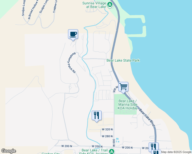 map of restaurants, bars, coffee shops, grocery stores, and more near 673 North Lochwood VW in Garden City