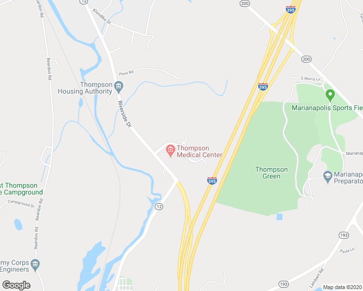 map of restaurants, bars, coffee shops, grocery stores, and more near 158 Westside Drive in Thompson