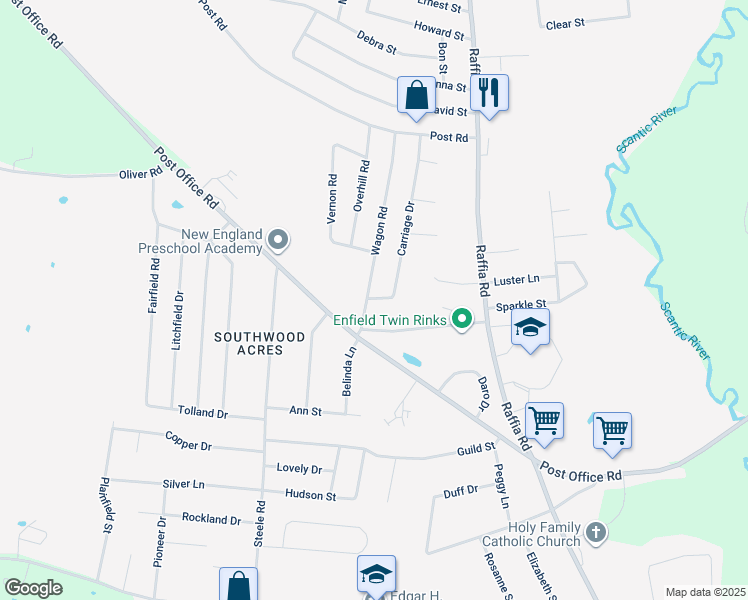 map of restaurants, bars, coffee shops, grocery stores, and more near 31 Wagon Road in Enfield