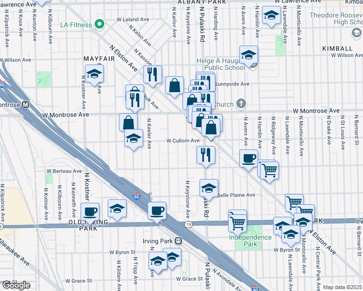 map of restaurants, bars, coffee shops, grocery stores, and more near in Chicago