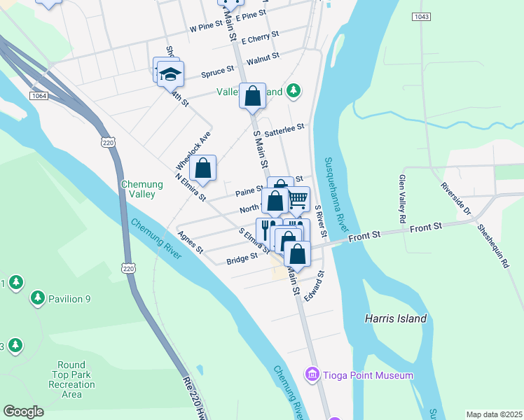 map of restaurants, bars, coffee shops, grocery stores, and more near 143-157 South Main Street in Athens