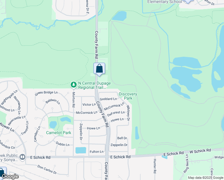 map of restaurants, bars, coffee shops, grocery stores, and more near 1818 Whitney Drive in Hanover Park