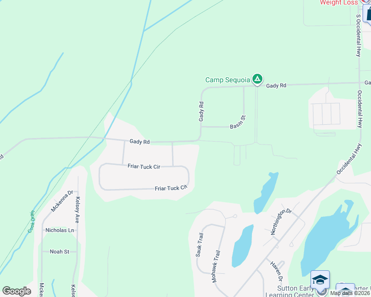 map of restaurants, bars, coffee shops, grocery stores, and more near 2147 Gady Road in Adrian