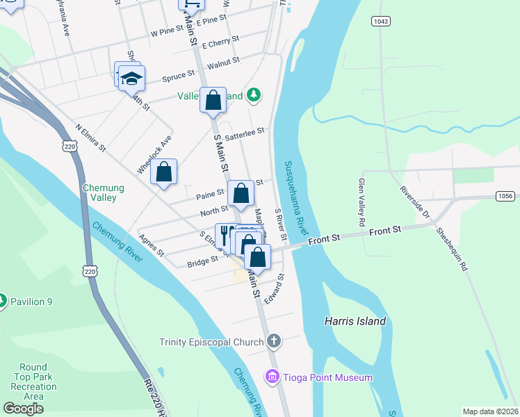 map of restaurants, bars, coffee shops, grocery stores, and more near 101-171 Maple Street in Athens