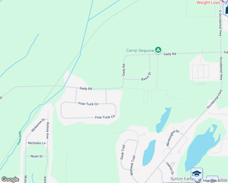 map of restaurants, bars, coffee shops, grocery stores, and more near 2147 Gady Road in Adrian