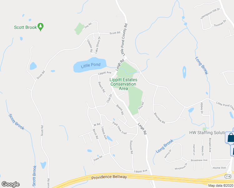 map of restaurants, bars, coffee shops, grocery stores, and more near 271 Leigh Road in Cumberland