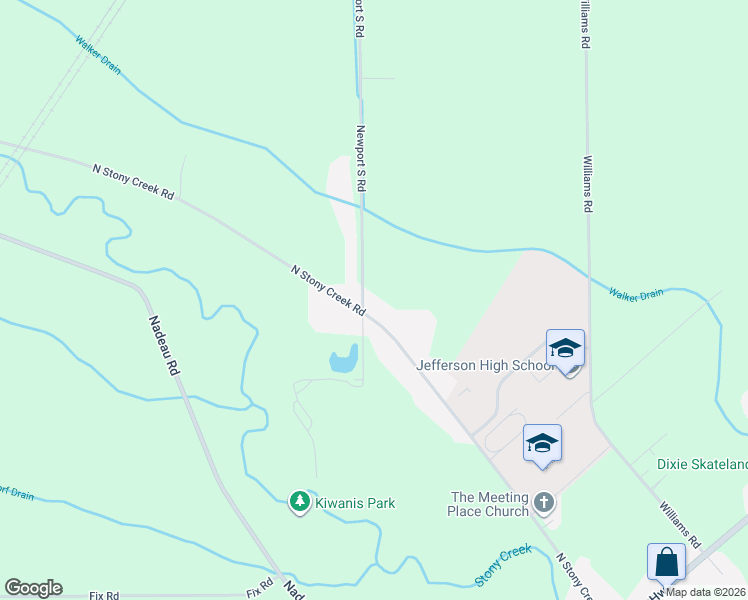 map of restaurants, bars, coffee shops, grocery stores, and more near 5530 Newport South Road in Monroe County